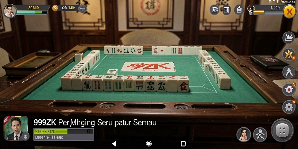 Tampilan menawan dari gameplay Mahjong di 999ZK.