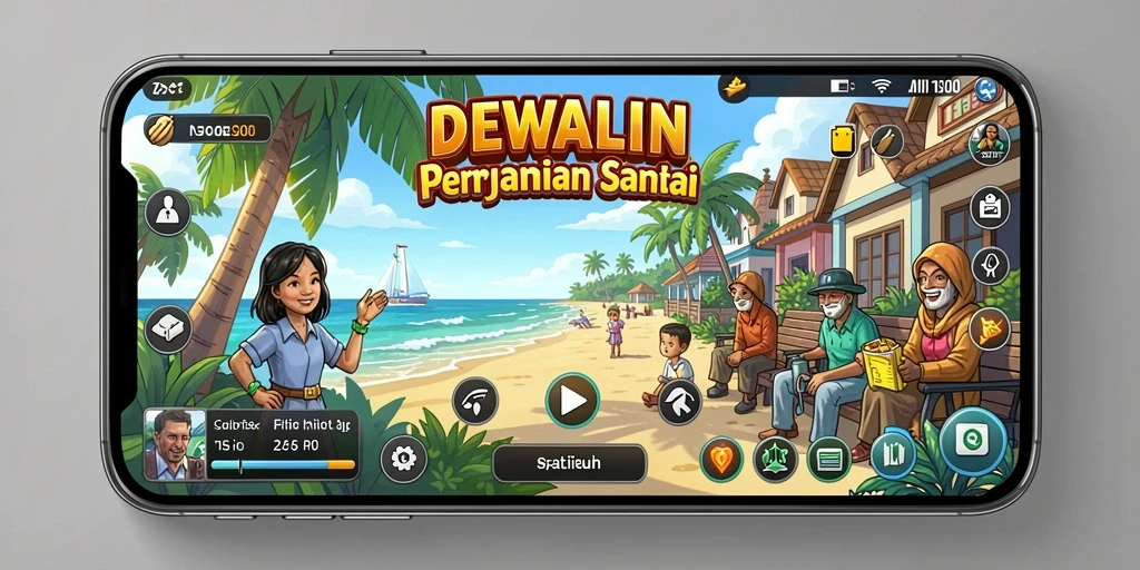 Tampilan gameplay DEWALIN yang ceria dan menghibur.