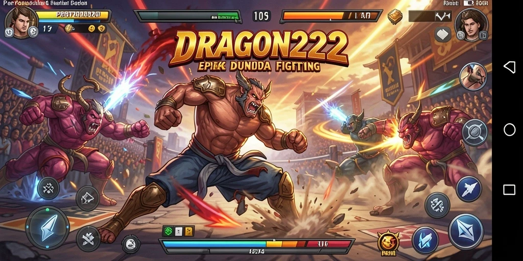 Screenshot gameplay DRAGON222 menampilkan pertarungan seru dan karakter yang dinamis.