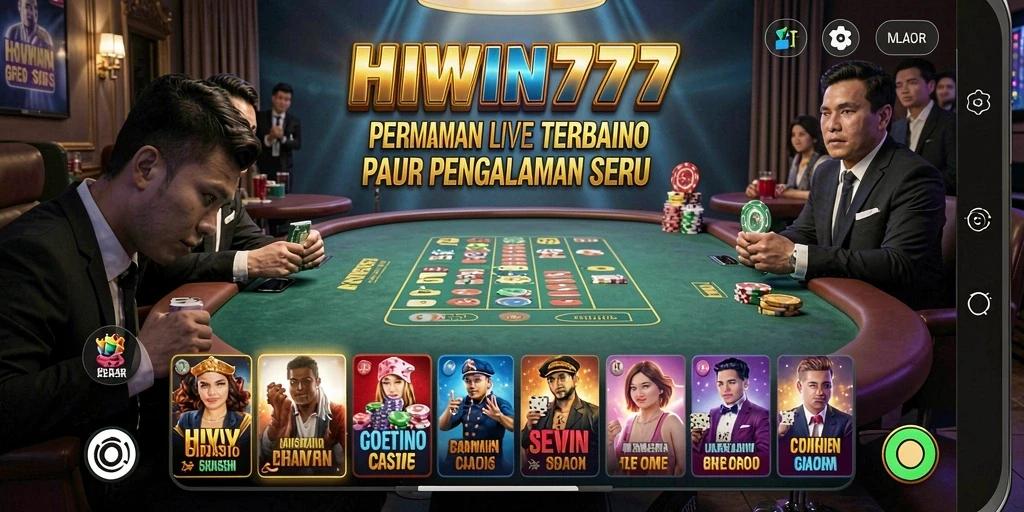 Tampilan menarik dari permainan Live Casino HIWIN777 dengan dealer langsung.