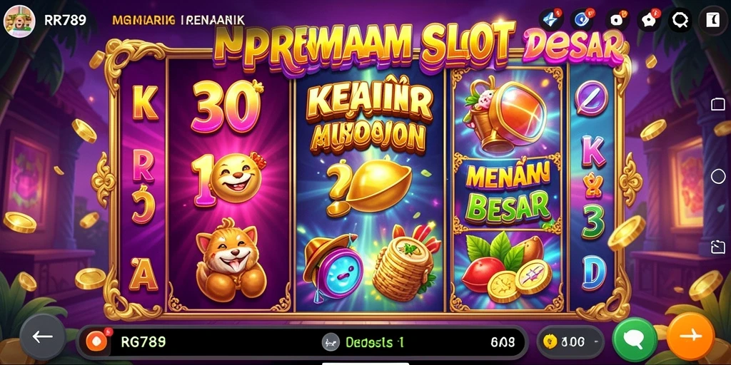 Tampilan gameplay menarik dari RR789 dengan berbagai simbol dan tema Slot.