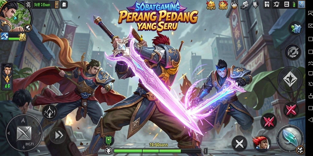 Screenshot menampilkan pemain dalam aksi bertempur di arena yang mendebarkan.