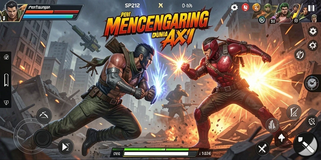 Gameplay SP212 dengan aksi cepat dan seru di arena pertempuran.